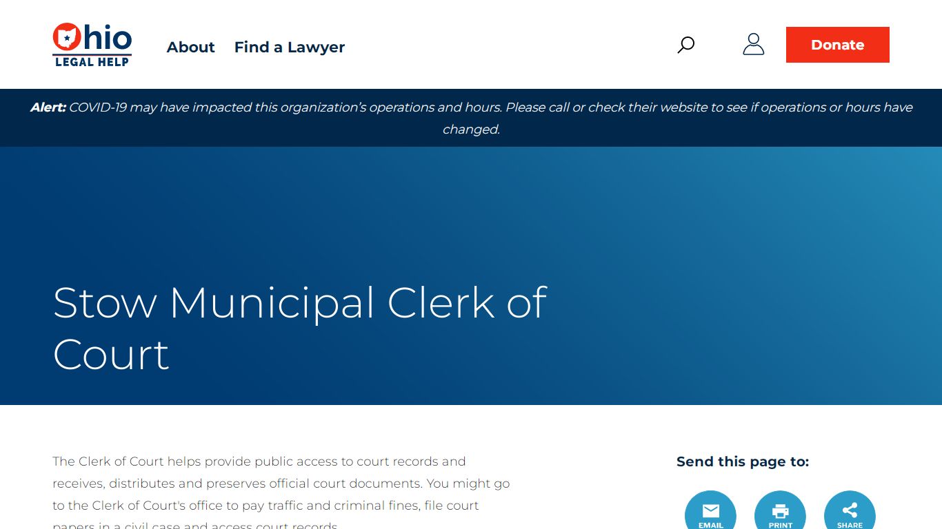 Stow Municipal Clerk of Court | Ohio Legal Help